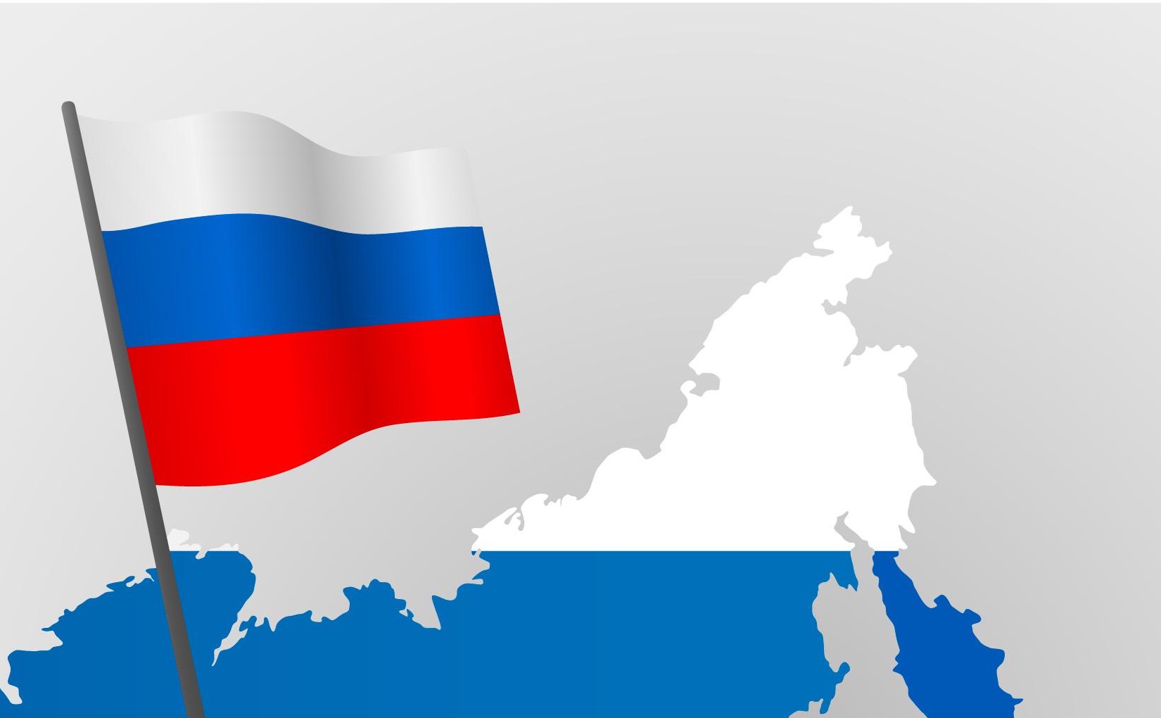 Карта России и российский флаг